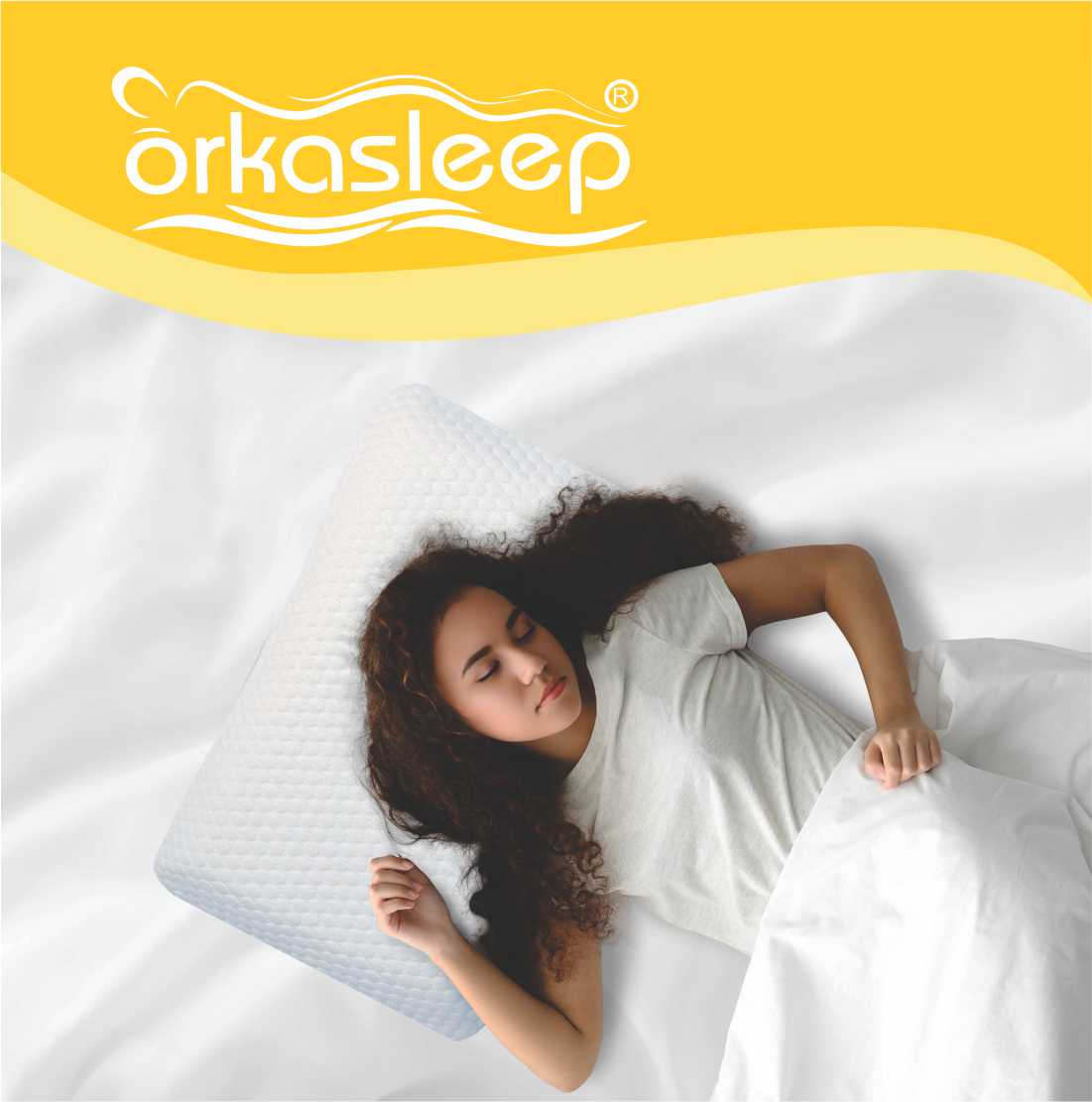 Orkasleep Active Rectangular Orthopedic Neck Support Pillow for Sleeping & Shoulder Pain Memory Foam Solid Sleeping Pillow Pack of 1 view 8